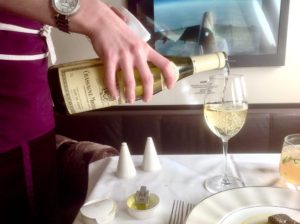 Luxurious Travel, A380, First Class Chassagne-Montrachet wine