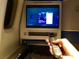 Polaris, Business Class, Boeing 767, in flight entertainment screen