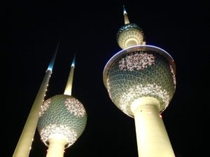 Kuwait, Travel Tips, Kuwait Towers, by night