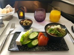 Qatar Airways, Breakfast, QSuites, A350