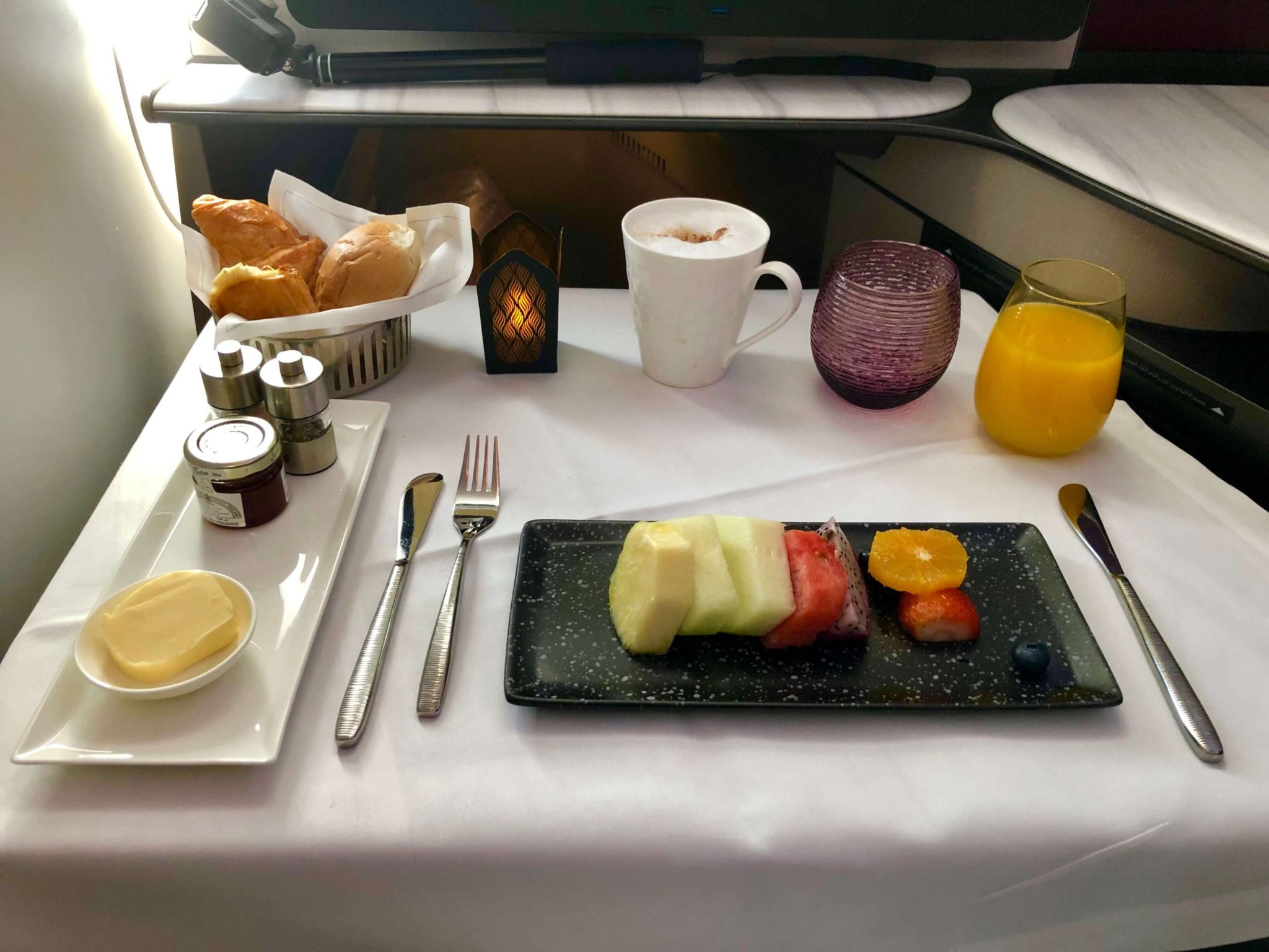 Qatar Airways, In-Flight Dining, QSuites | Upon Boarding