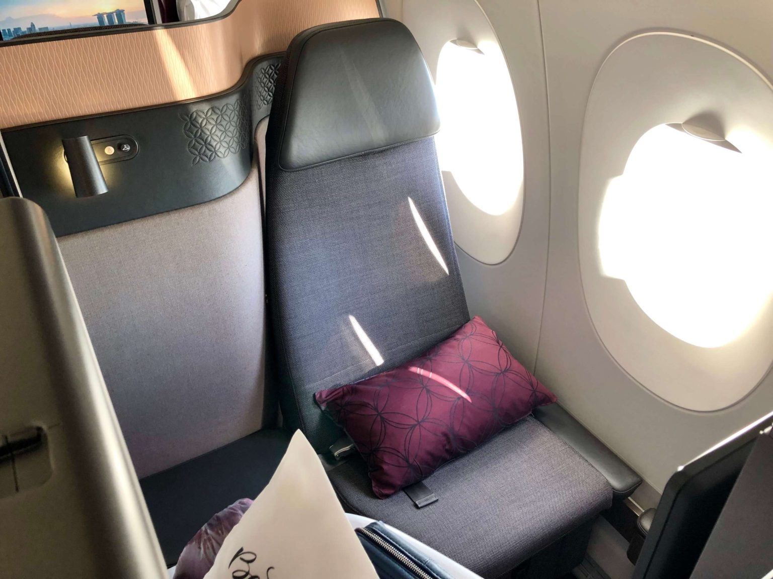 Qatar Airways, QSuites, Business Class, Seat 5K | Upon Boarding