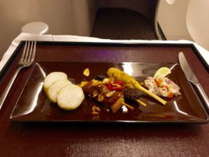 Garuda Indonesia Boeing 777 Business Class Dinner