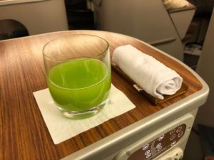 Garuda Indonesia Boeing 777 Business Class Welcome Drink